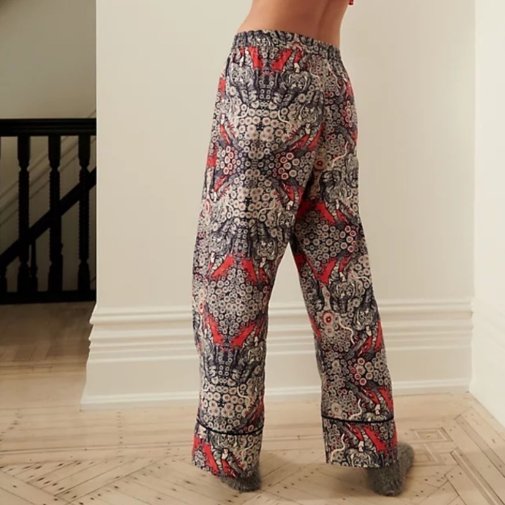 NWT Anthropologie Florence Balducci Menagerie Flannel Printed Sleep Pants - Picture 4 of 13